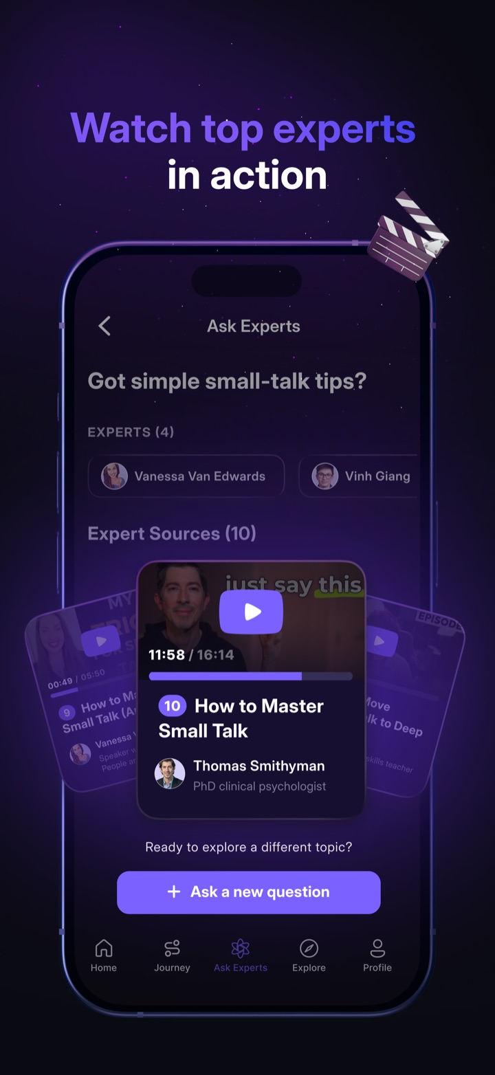 RiseGuide app screenshot 4 of 10 — expert-powered daily self-improvement lessons for communication, leadership and content creation